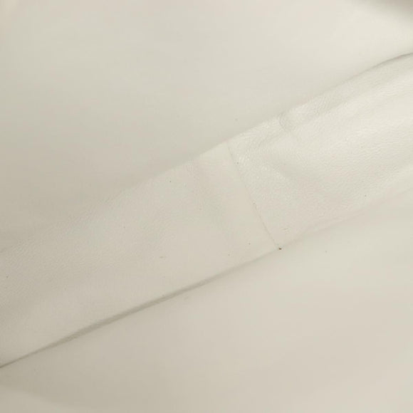 CHANEL Matelasse Chain Shoulder Bag Lamb Skin White Gold CC Auth bs28859