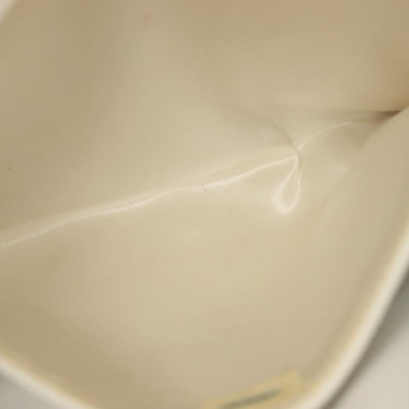 CHANEL Matelasse Chain Shoulder Bag Lamb Skin White Gold CC Auth bs28859