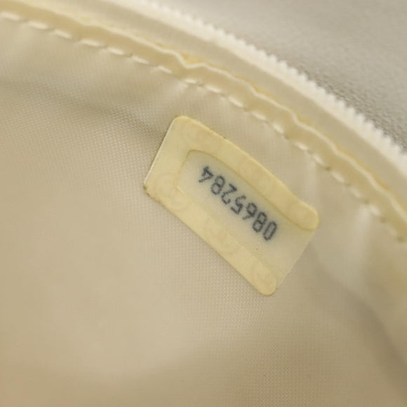 CHANEL Matelasse Chain Shoulder Bag Lamb Skin White Gold CC Auth bs28859