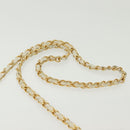 CHANEL Matelasse Chain Shoulder Bag Lamb Skin White Gold CC Auth bs28859-14