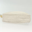 CHANEL Matelasse Chain Shoulder Bag Lamb Skin White Gold CC Auth bs28859-5