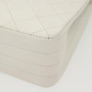 CHANEL Matelasse Chain Shoulder Bag Lamb Skin White Gold CC Auth bs28860-15