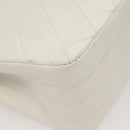 CHANEL Matelasse Chain Shoulder Bag Lamb Skin White Gold CC Auth bs28860-16