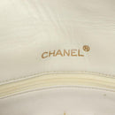 CHANEL Matelasse Chain Shoulder Bag Lamb Skin White Gold CC Auth bs28860-19