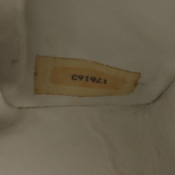 CHANEL Matelasse Chain Shoulder Bag Lamb Skin White Gold CC Auth bs28860