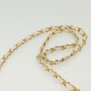 CHANEL Matelasse Chain Shoulder Bag Lamb Skin White Gold CC Auth bs28860-14