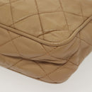 CHANEL Matelasse Chain Shoulder Bag Lamb Skin Beige Gold CC Auth bs28861-13