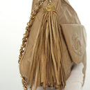 CHANEL Matelasse Chain Shoulder Bag Lamb Skin Beige Gold CC Auth bs28861-14