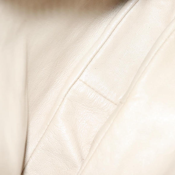 CHANEL Matelasse Chain Shoulder Bag Lamb Skin Beige Gold CC Auth bs28861