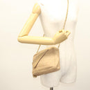 CHANEL Matelasse Chain Shoulder Bag Lamb Skin Beige Gold CC Auth bs28861-22