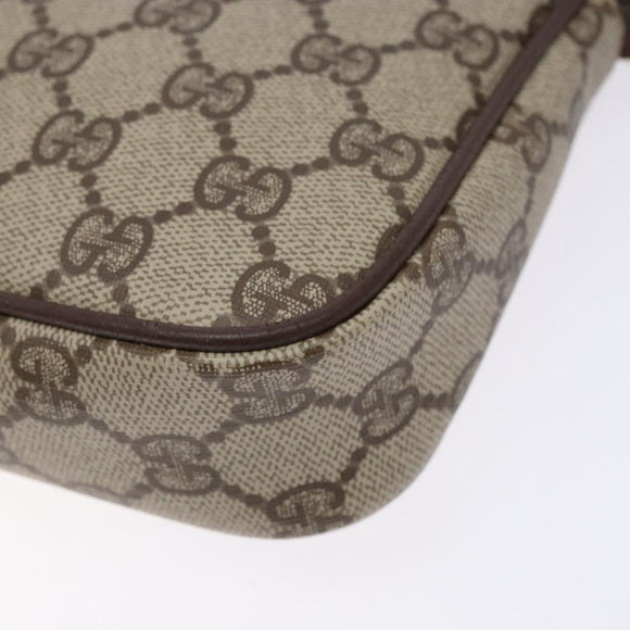 GUCCI GG Supreme Shoulder Bag PVC Beige Gold 156 02 068 Auth bs28869