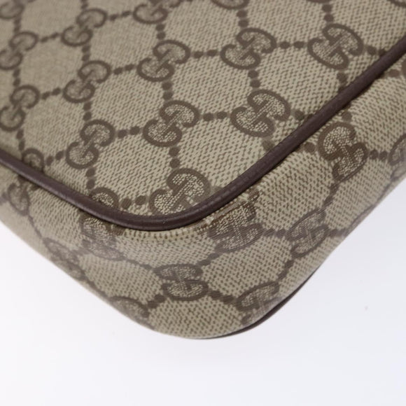 GUCCI GG Supreme Shoulder Bag PVC Beige Gold 156 02 068 Auth bs28869