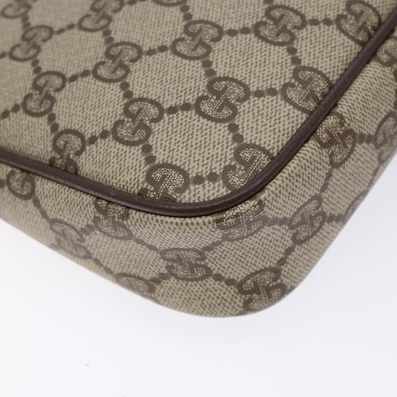 GUCCI GG Supreme Shoulder Bag PVC Beige Gold 156 02 068 Auth bs28869