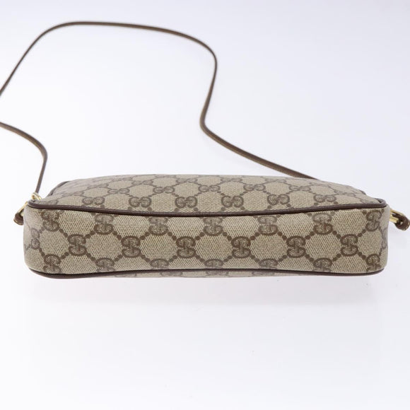 GUCCI GG Supreme Shoulder Bag PVC Beige Gold 156 02 068 Auth bs28869