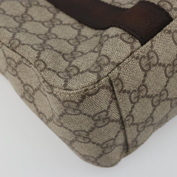 GUCCI GG Supreme Tote Tas PVC Beige Zilver 141976 Auth bs28870