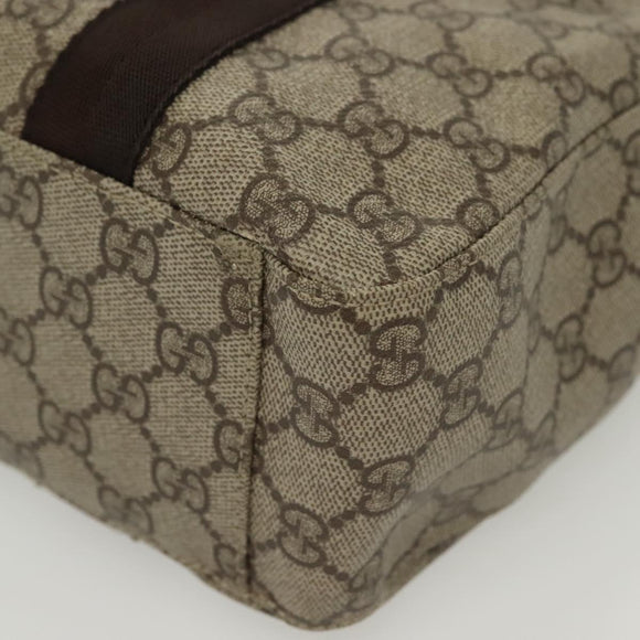 GUCCI GG Supreme Tote Bag PVC Beige Silver 141976 Auth bs28870