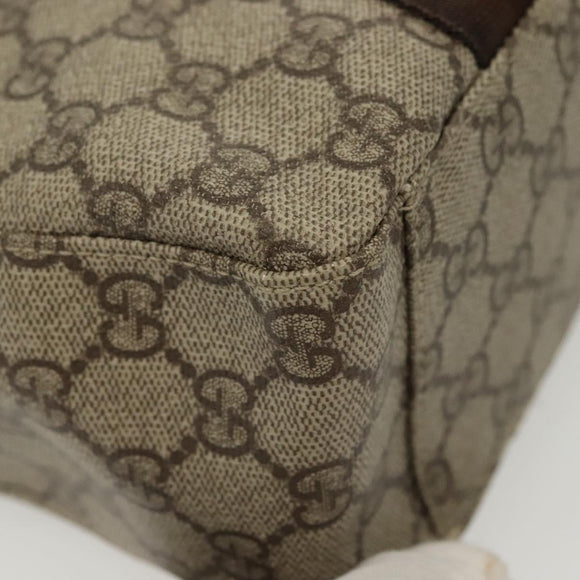 GUCCI GG Supreme Tote Bag PVC Beige Silver 141976 Auth bs28870