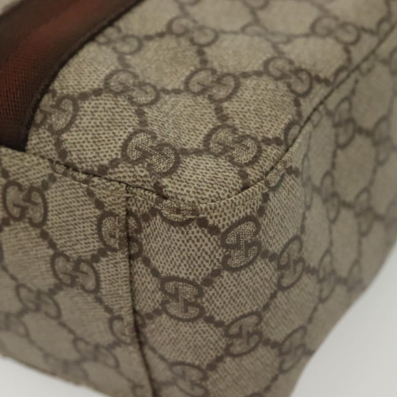 GUCCI GG Supreme Tote Bag PVC Beige Silver 141976 Auth bs28870