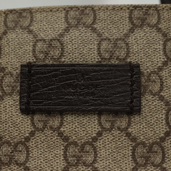GUCCI GG Supreme Tote Bag PVC Beige Silver 141976 Auth bs28870