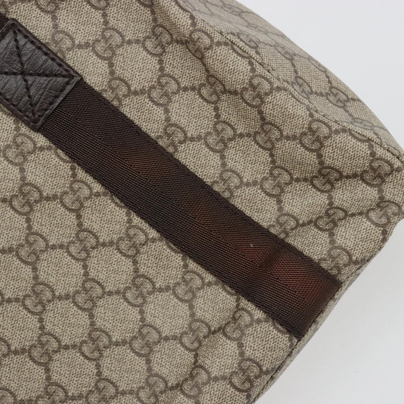 GUCCI GG Supreme Tote Tas PVC Beige Zilver 141976 Auth bs28870