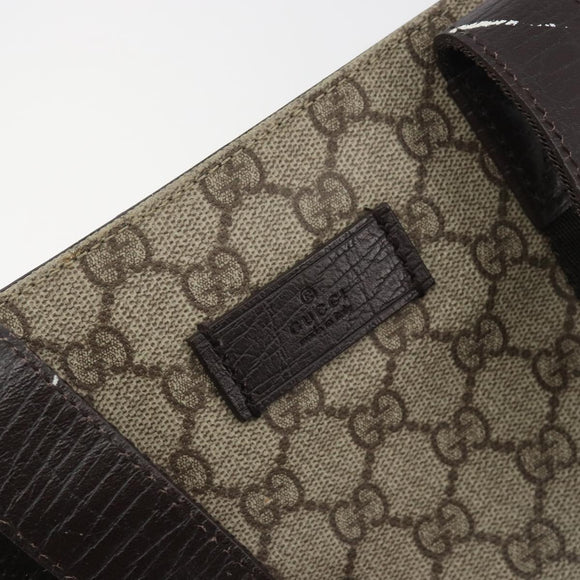 GUCCI GG Supreme Tote Tas PVC Beige Zilver 141976 Auth bs28870