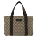 GUCCI GG Supreme Tote Bag PVC Beige Silver 141976 Auth bs28870-2