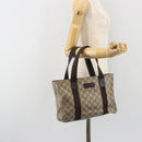 GUCCI GG Supreme Tote Tas PVC Beige Zilver 141976 Auth bs28870-26