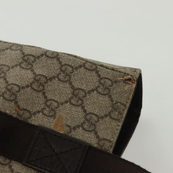 GUCCI GG Supreme Tote Bag PVC Beige Silver 141976 Auth bs28870