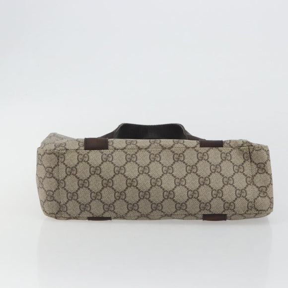 GUCCI GG Supreme Tote Tas PVC Beige Zilver 141976 Auth bs28870