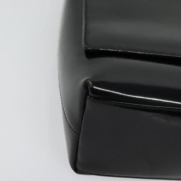 GUCCI Shoulder Bag Enamel Black Gold 0001 3444 1812 Auth bs28872