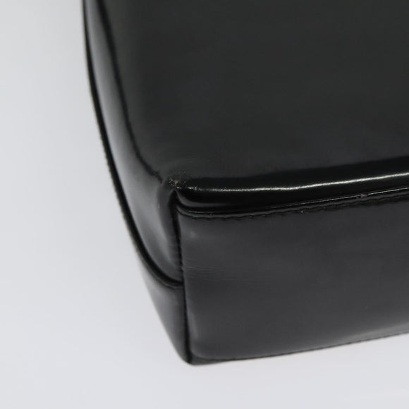 GUCCI Shoulder Bag Enamel Black Gold 0001 3444 1812 Auth bs28872