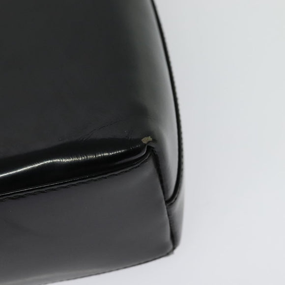 GUCCI Shoulder Bag Enamel Black Gold 0001 3444 1812 Auth bs28872