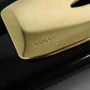 GUCCI Shoulder Bag Enamel Black Gold 0001 3444 1812 Auth bs28872-18