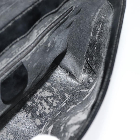 GUCCI Shoulder Bag Enamel Black Gold 0001 3444 1812 Auth bs28872