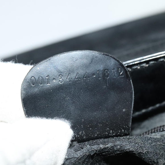 GUCCI Shoulder Bag Enamel Black Gold 0001 3444 1812 Auth bs28872