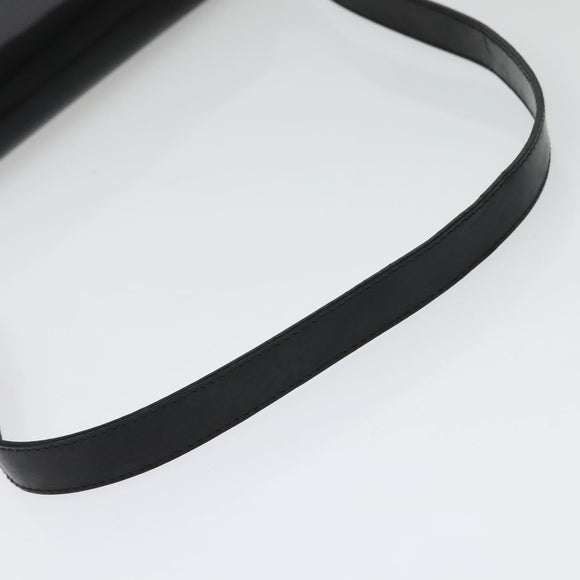 GUCCI Shoulder Bag Enamel Black Gold 0001 3444 1812 Auth bs28872