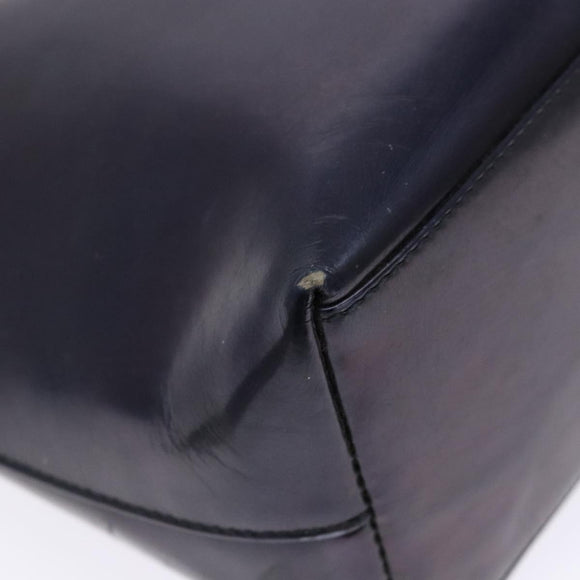 GUCCI Shoulder Bag Enamel Navy Silver Auth bs28873