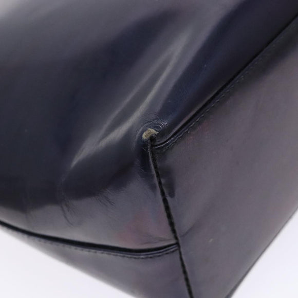 GUCCI Shoulder Bag Enamel Navy Silver Auth bs28873