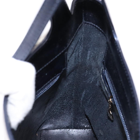 GUCCI Shoulder Bag Enamel Navy Silver Auth bs28873