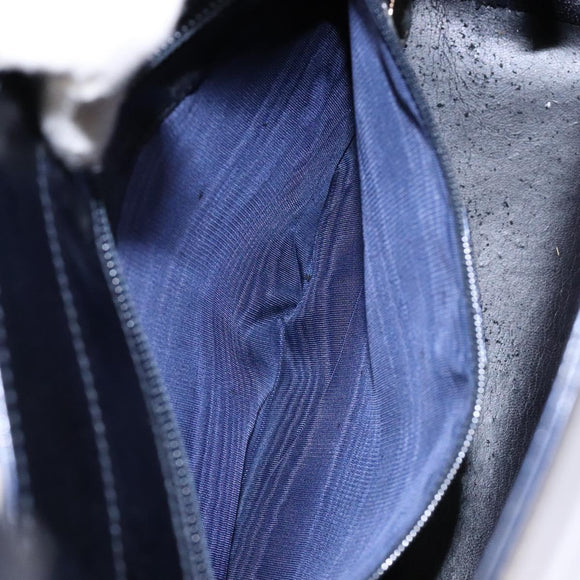 GUCCI Shoulder Bag Enamel Navy Silver Auth bs28873