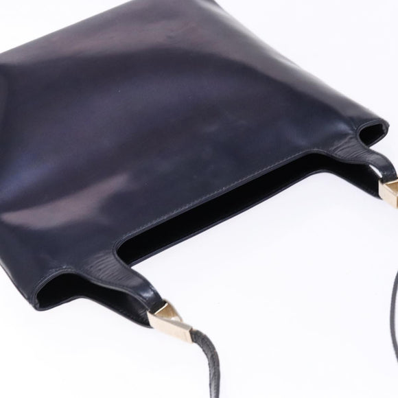 GUCCI Shoulder Bag Enamel Navy Silver Auth bs28873