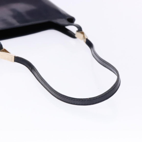 GUCCI Shoulder Bag Enamel Navy Silver Auth bs28873