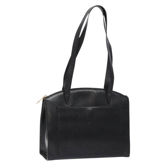 GUCCI Shoulder Bag Leather Black Gold 002 1998 0346 Auth bs28875