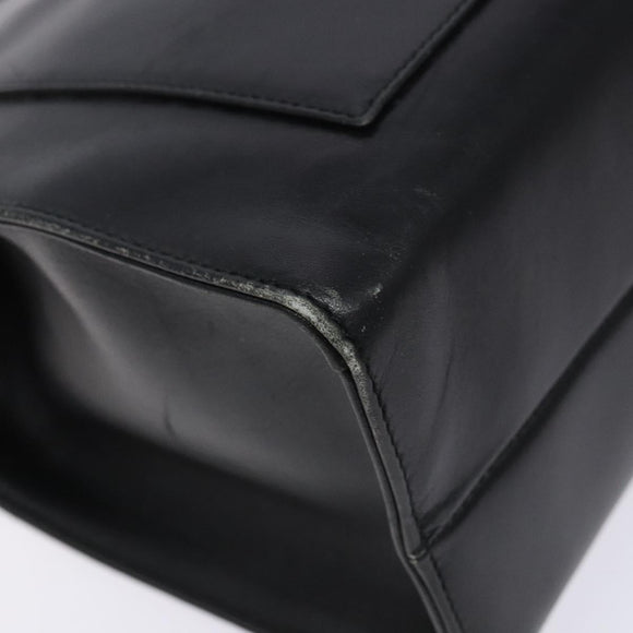 GUCCI Shoulder Bag Leather Black Gold 002 1998 0346 Auth bs28875