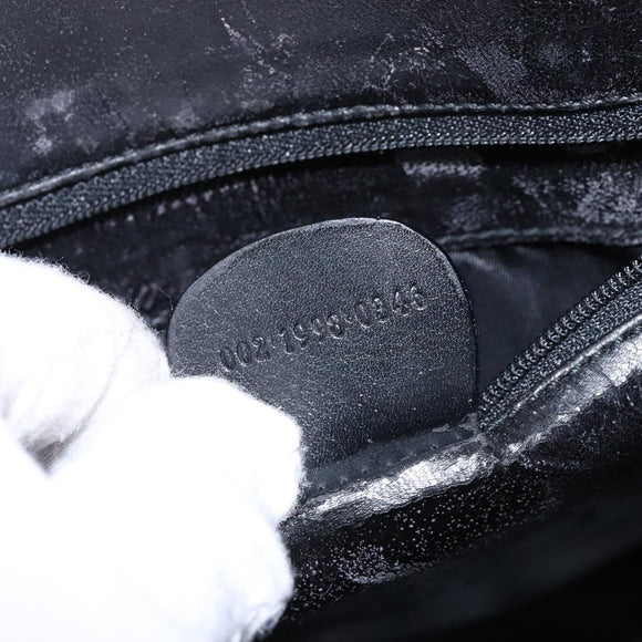 GUCCI Shoulder Bag Leather Black Gold 002 1998 0346 Auth bs28875