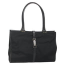 GUCCI Jackie Shoulder Bag Nylon Leather Black Silver 002 1074 Auth bs28878-1