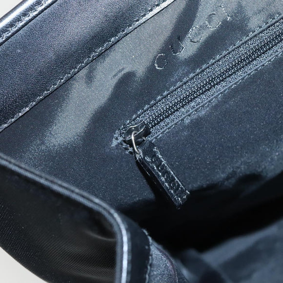 GUCCI Jackie Shoulder Bag Nylon Leather Black Silver 002 1074 Auth bs28878