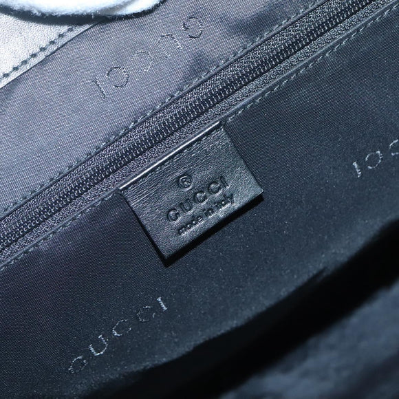 GUCCI Jackie Shoulder Bag Nylon Leather Black Silver 002 1074 Auth bs28878