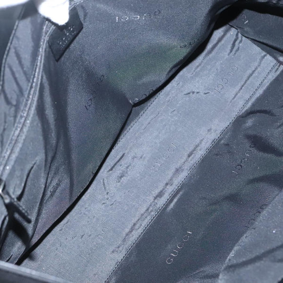 GUCCI Jackie Shoulder Bag Nylon Leather Black Silver 002 1074 Auth bs28878