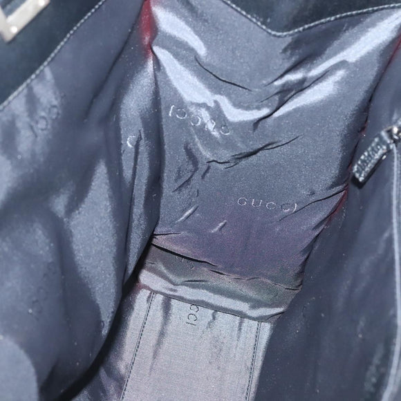 GUCCI Jackie Shoulder Bag Nylon Leather Black Silver 002 1074 Auth bs28878